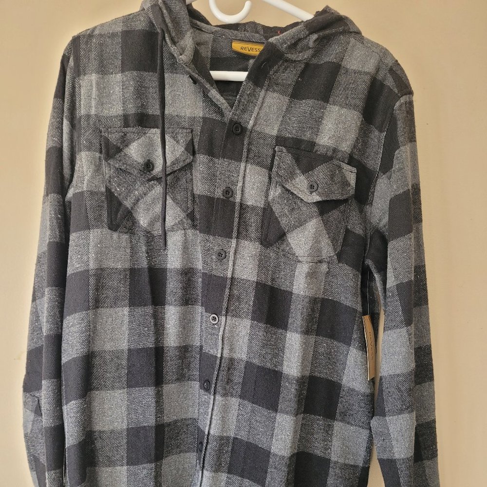 Black and Gray Flannel With Hood